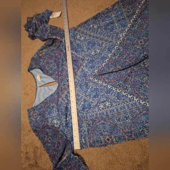 NWT / Calvin Klein Blue and White Floral Midi Dress - Picture 6 of 11